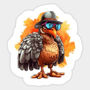 Cartoon Thanksgiving Turkey #12 Sticker